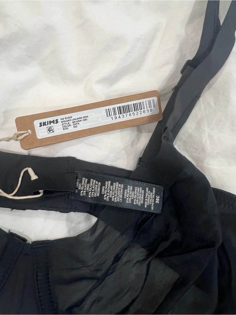 SKIMS Black Underwire Mesh Bra - Women Intimates - Picture 3 of 3